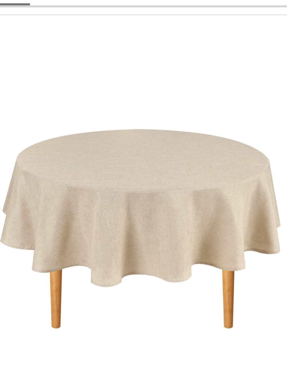 Multi-Purpose Polyester Tablecloth Wrinkle-Free Spill-proof 50” Round - BEIGE